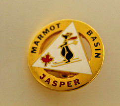 Jasper Marmot Basin Ski Alberta Canada Collectible Pin Pinback Souvenir Vintage - £10.86 GBP