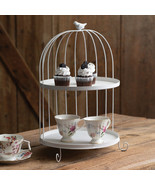 Birdcage Display Tray in white metal - Two Tier - £35.39 GBP