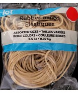Rubber Bands Firm Stretch Beige Assorted Sizes 2.5 oz Bag - $3.46