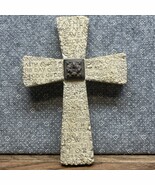 Vintage engrave 1998 stone resin wall cross “Lord’s prayer” SH - $291.06 MXN