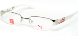 Puma T-Graph 1 PU15209 Si Silver White Eyeglasses Glasses Frame 49-19-135mm - $72.45