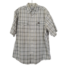 Carhartt Western Plaid Men&#39;s Size M Shirt Pearl Snap Button Short Sleeve - £14.74 GBP