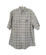 Carhartt Western Plaid Men&#39;s Size M Shirt Pearl Snap Button Short Sleeve - £14.67 GBP