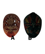 Indonesian Wood Mask, Hand painted wooden Indonesian Mask, wall mask dec... - £20.17 GBP