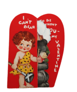 1930&#39;s Valentines Day card caveman kid grizzly bear can&#39;t bear to be w/o... - $7.99