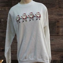 Vintage Santa Claus Ugly Christmas Sweatshirt Size L - $14.84