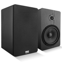Pyle6.5&#39;&#39; Home Theater Wooden Bookshelf Speakers-Aluminum Voice Coils,Pa... - £141.99 GBP