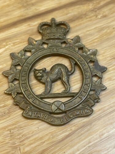 Vintage WWII WW2 Canadian Armed Forces Ontario Regiment Badge Cap KG JD - $34.65