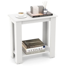 2-Tier Modern Compact End Table with Storage Shelf-White - Color: White - £42.36 GBP