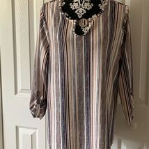 Cure Women's XL Multicolor Striped 3/4 Sleeve Blouse Casual - $9.90