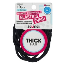 Scunci Nylon Elastic Hairband Thick Hair Black 10ct - €5,04 EUR