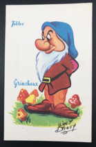 1950s Walt Disney Tobler Chocolates Grumpy Grincheax Postcard Snow White France - £14.81 GBP