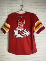 NEW Ultra Game NFL Kansas City Chiefs Womens Red Lace Up Jersey Shirt Top Size S - £51.42 GBP