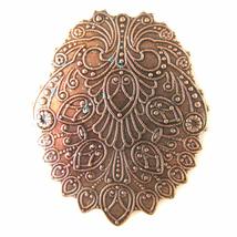 EleganceWithFlair -4- Antique Copper finish Etched pattern Disc setting for jewe - £6.18 GBP