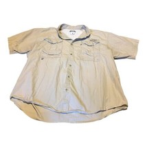 Columbia PFG Outdoor Fishing Shirt Men XL Khaki Short Sleeve Vented Lightweight - £22.41 GBP