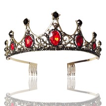 Trendy Wedding Crown Royal Bridal Tiara Queen Bride Crown Pageant Red Green Pink - £12.34 GBP