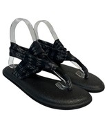 Sanuk Sandals Womens 6 Black Sling Back Koa Tribal Print Cushion Yoga Pr... - $27.06 CAD