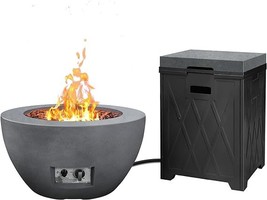 25&quot; Propane Fire Table With Assemblable Tank Cover, 50,000 Btu Large Concrete Fi - £610.78 GBP