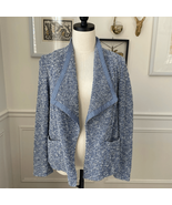 NWT Talbots Blue Tweed Open Front Jacket Blazer Cardigan $179 M - $61.20