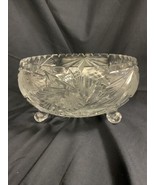 Vintage American Brilliant Cut Glass Footed Bowl 8.75”x5” - £23.81 GBP