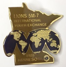 Lions Club 5M-7  International Youth Exchange 1989 Minnesota Lapel Pin - £9.61 GBP