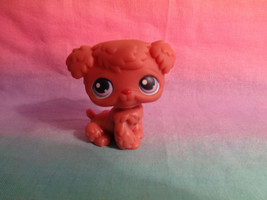 Hasbro Littlest Pet Shop Brown Poodle Playful Puppies Pink Lavender Eyes... - $3.90