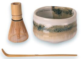 Traditional Brown Earth Ceramic Japanese Matcha Green Tea Bowl Whisk &amp; S... - $732.24 MXN