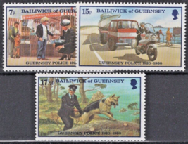 ZAYIX Great Britain Guernsey 204-206 MNH Police Dog Motorcycle 011022S25 - £1.20 GBP