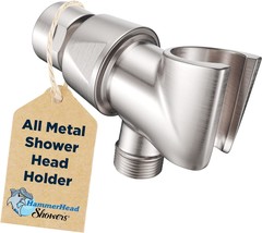 Brushed Nickel All-Metal Shower Head Holder For Handheld Showerheads With - £30.75 GBP