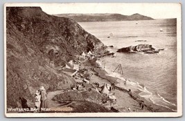Vintage 1918 Whitsand Bay Near beach Postcard Cornwell England swimmers sea - £7.90 GBP