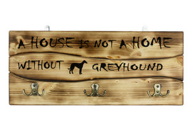 Grey Hound, a wooden wall peg, hanger with the picture of a dog and the words - £40.75 GBP