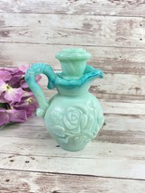 Vintage Avon Jade Milk Glass Powder Decanter Stopper Marbleized Pitcher/perfume  - £17.40 GBP