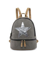 Dark Grey Rucksack/Backpack with Silver Star - $70.90 CAD