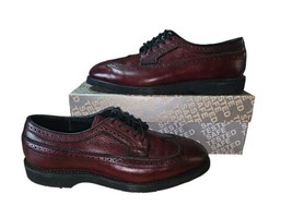 Lehigh Safety Shoes Cognac Wingtip Vibram Soles Mens 10E Steel Toe USA N... - £53.17 GBP