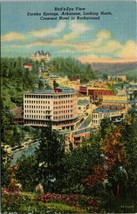 Arkansas Eureka Springs Bird&#39;s Eye View Crescent Hotel 1930-45 Vintage Postcard - £6.64 GBP