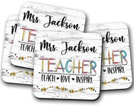 Teacher Gift Ideas, Personalized Teacher Coaster, Gift For School, Teacher Appre - £3.98 GBP