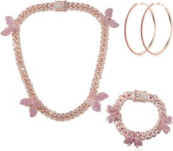 3 PCS Butterfly Chain Jewelry Set - £33.12 GBP
