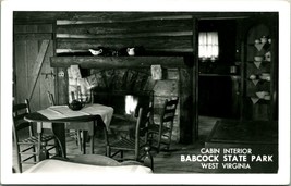 RPPC Cabin Interior Babcock State Park Clifftop West Virginia WV Postcard C12 - £10.03 GBP