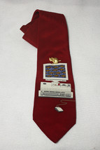 Vicky Davis NY Men&#39;s &quot;Go Fish&quot; Red Silk Tie with Cat and Computer - £12.34 GBP