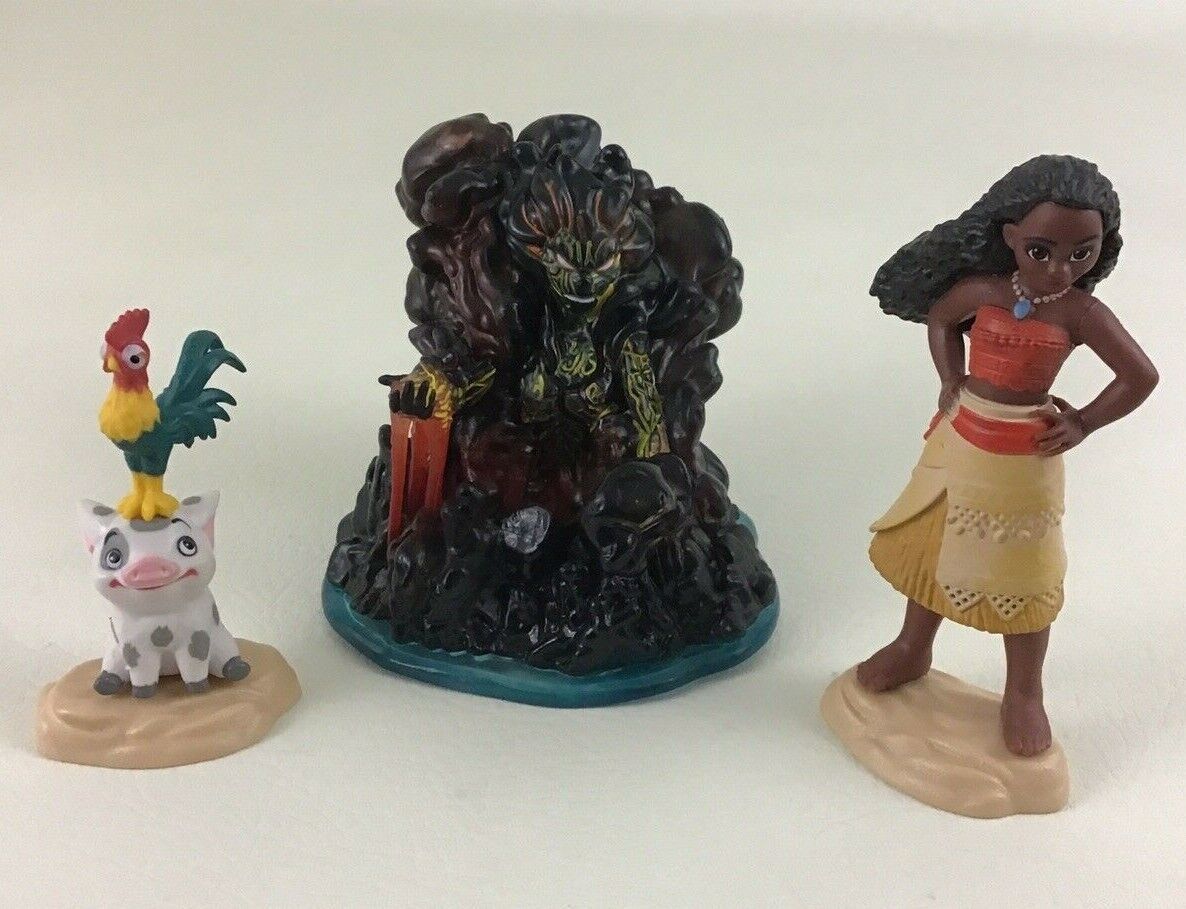 Disney Moana Deluxe Collectible Figures 3pc Lot Te Ka Moana Pua Hei Hei ... - $14.80