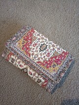 Handcrafted Middle Eastern oriental silk tapestry leather trifold purse wallet - £4.92 GBP