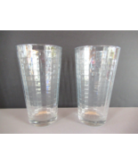 Pasabahce set of 2 glasses  block optic 6&quot; windowpane tumbler drinking - $21.51