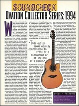 Ovation 1994 Collector series guitar sound check gear review article - £3.37 GBP