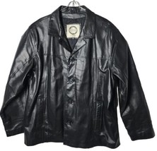 M.Julian Wilsons Vintage Men XL Black Leather Button Down Jacket - £57.56 GBP