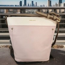 ANNE KLEIN Crossbody Shoulder Bag Purse Pink Ivory Tan Outer Inner Pockets - £11.91 GBP