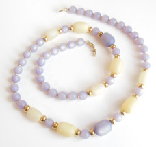 Vintage Napier Costume Jewelry Ladies Necklace Lilac Moonglow Beads Wire... - $9.95