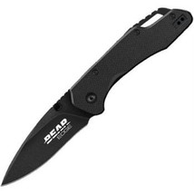 4 1/2 in Black G10 Assisted Drop Point Sideliner Bear &amp; Son Folding Knife - £37.64 GBP