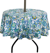 Ehousehome Outdoor and Indoor 60Inch round Tablecloth with Umbrella Hole and Zip - £20.42 GBP
