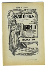 RIGOLETTO Libretto  Metropolitan Opera House Grand Opera Fred Rullman  1940&#39;s - £11.76 GBP