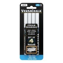 VersaChalk White Liquid Chalk Markers, Set of 4 - 3mm Tip - £8.01 GBP
